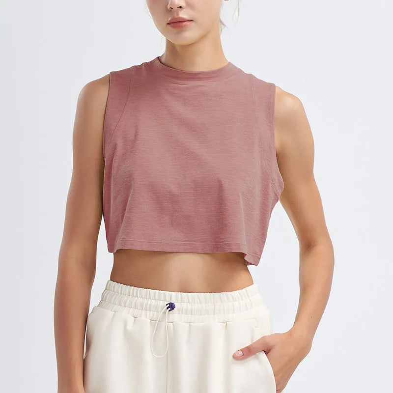 Sports Shirt Vest Loose Seamless Breathable Quick Drying Top Gym Running Fitness Yoga Clothing For Women