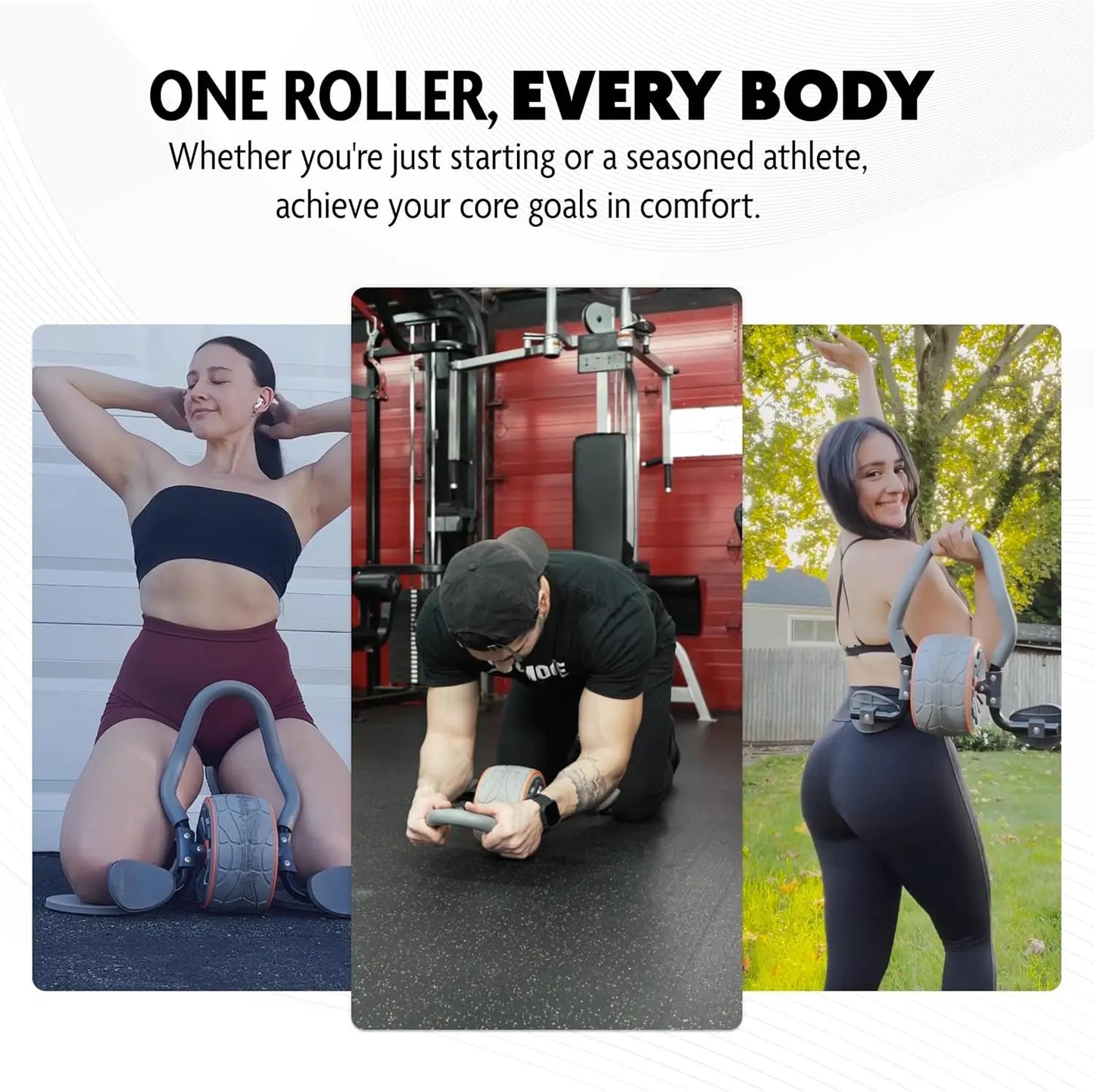 Ab Roller Wheel with Elbow Support 2 Knee Pads Abdominal Trainer for Core Workout Perfect Abs Workout Equipment for Home and Gym