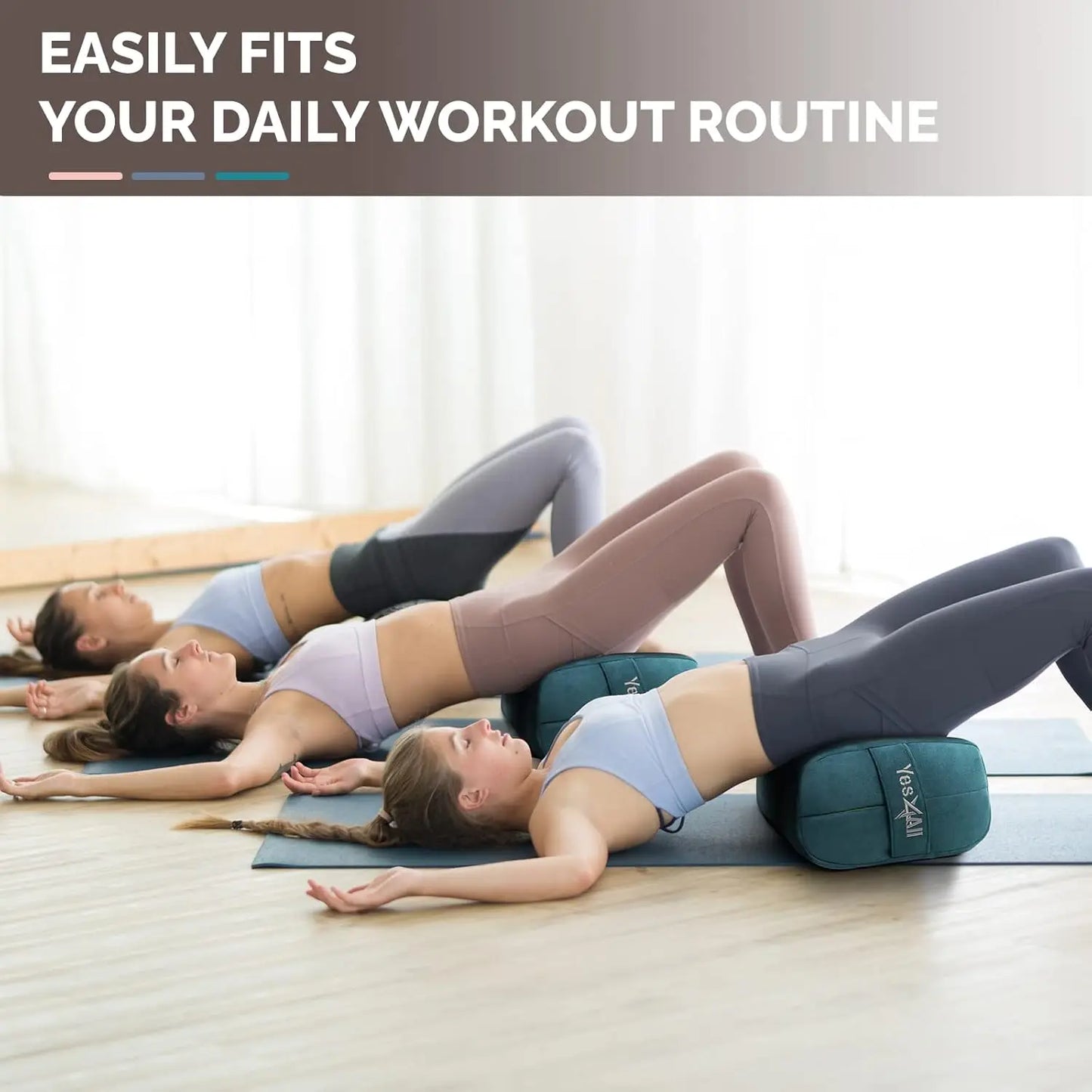 Triple-Layer Sponge Yoga Bolster Pillow for Restorative Yoga, Meditation & Poses Support - Versatile Comfort