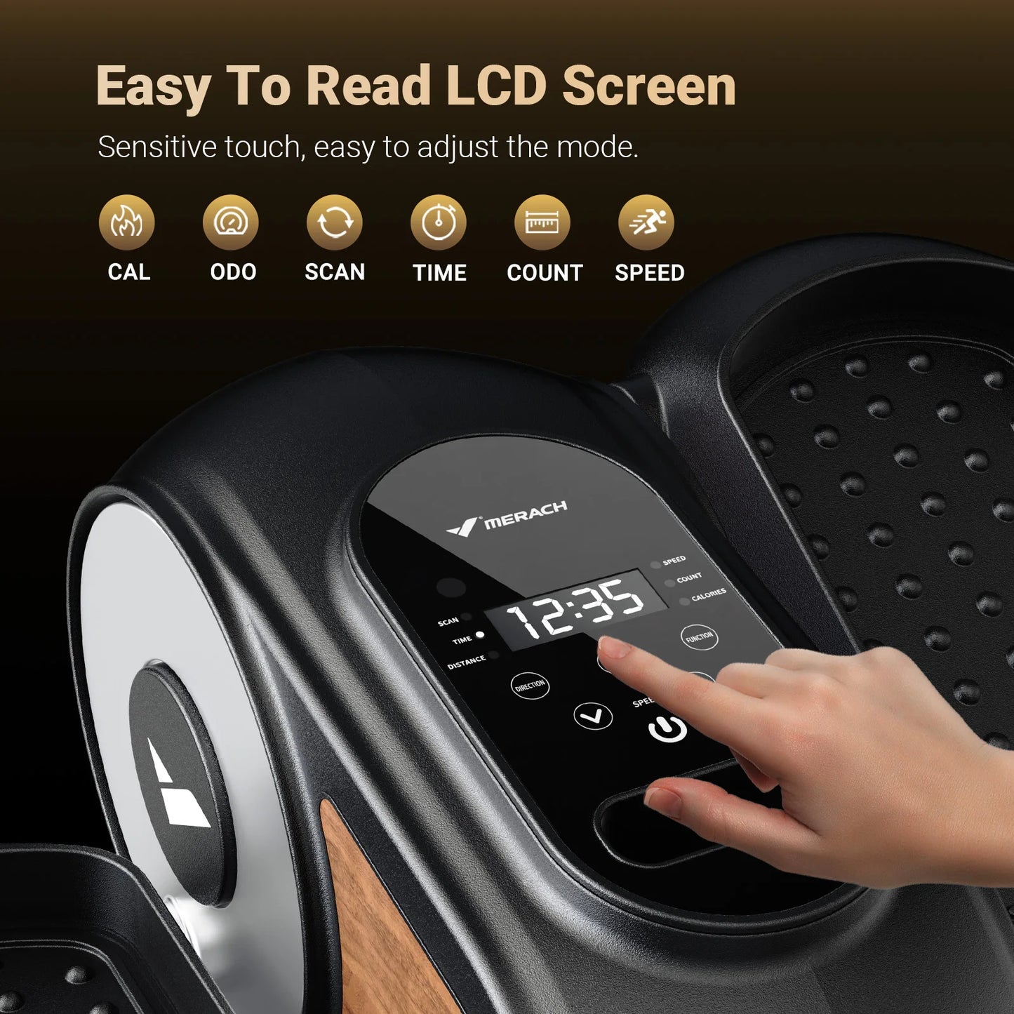 MERACH Under Desk Elliptical Leg Exerciser Electric for Seniors Remote Control&Adjustable Speeds Portable Seated Pedal Exerciser