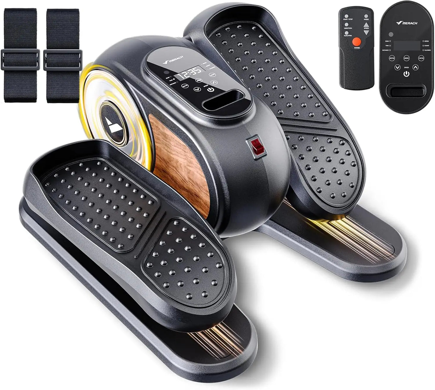 MERACH Under Desk Elliptical Leg Exerciser Electric for Seniors Remote Control&Adjustable Speeds Portable Seated Pedal Exerciser