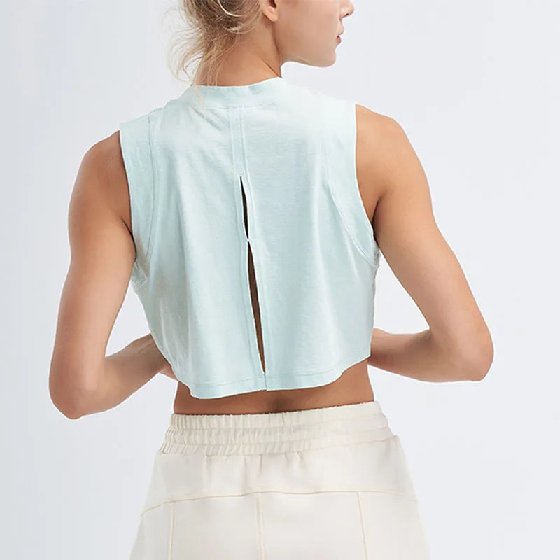 Sports Shirt Vest Loose Seamless Breathable Quick Drying Top Gym Running Fitness Yoga Clothing For Women