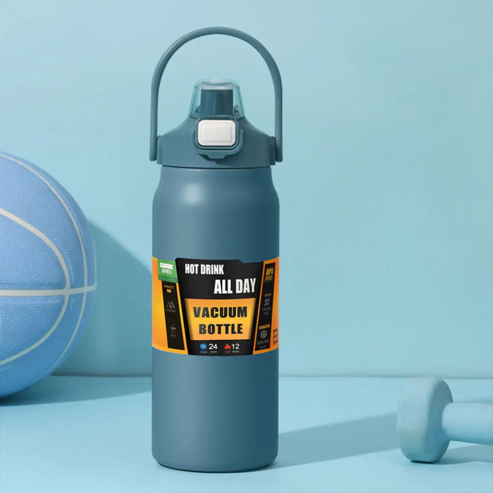 1200ml Insulated Bottle Stainless Steel Thermal Water Cup BPA Free Portable Coffee Mug Wide Mouth Opening for Sports