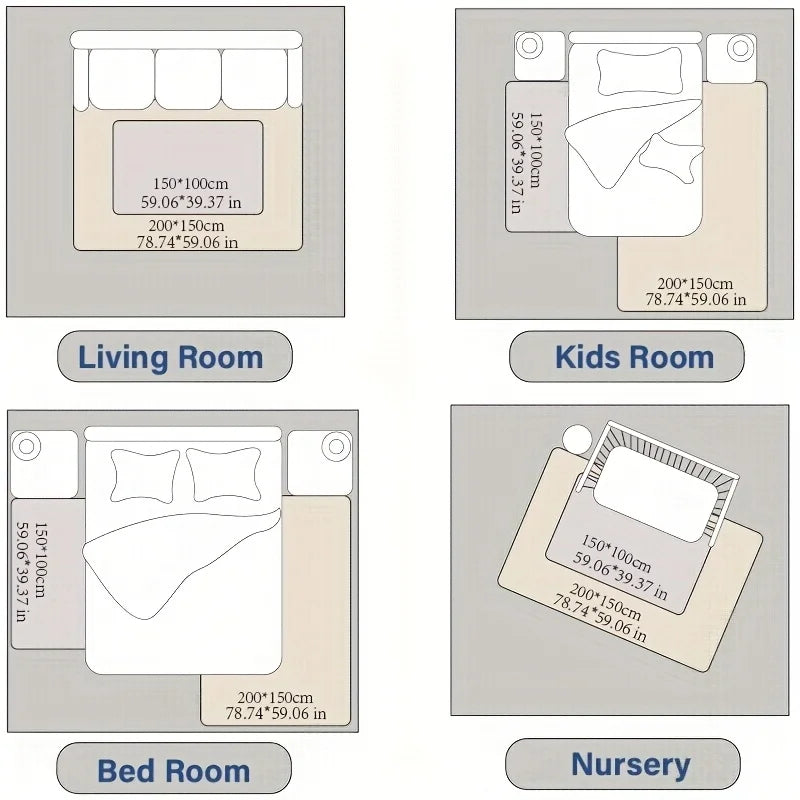 Carpet For Floor 2cm Thick Memory Foam Playpen Mat With Non-slip Bottom For Living Room Soft Velvet Minimalist Carpet Kids Rugs