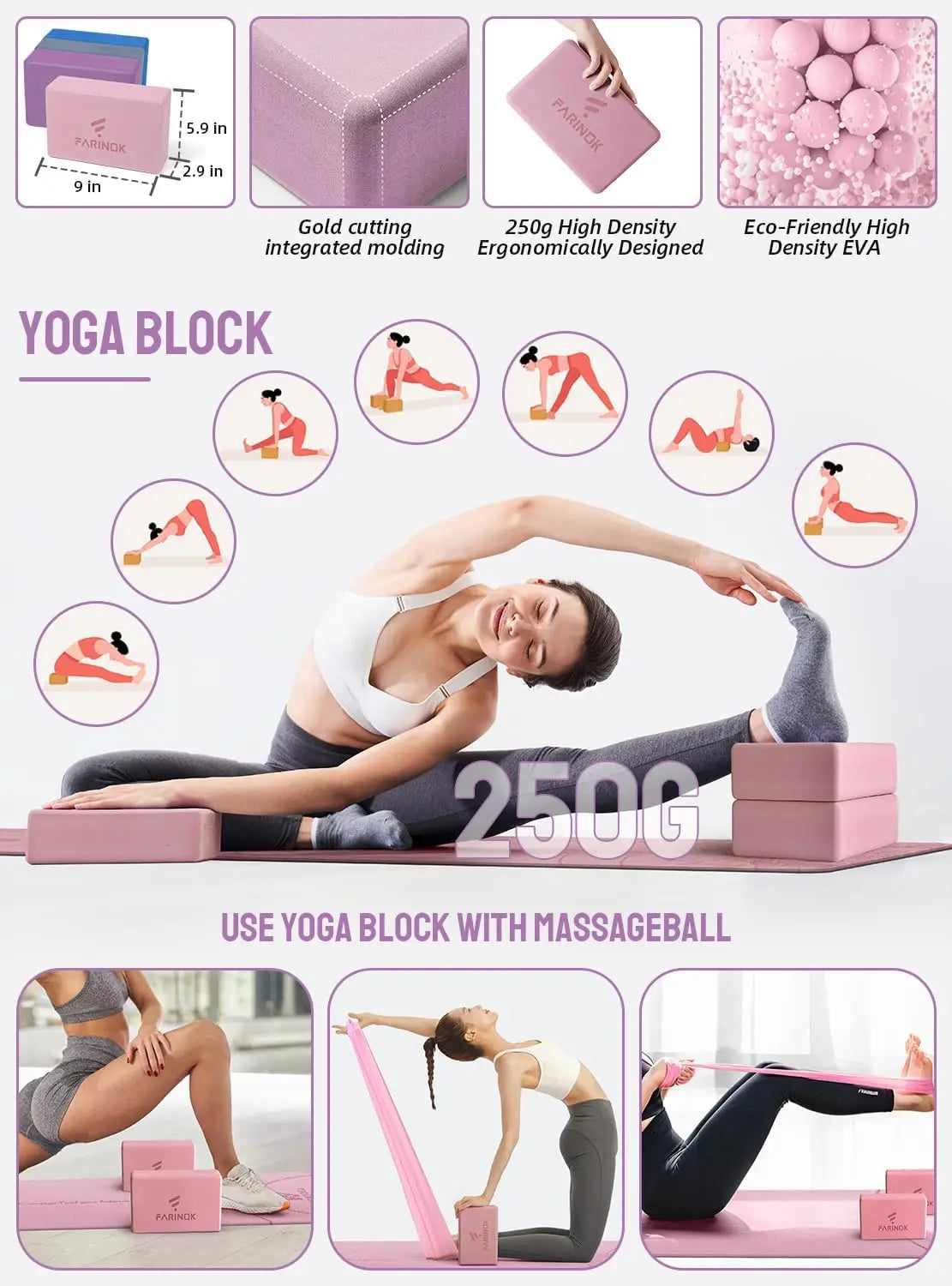 Thick Yoga Mat Set for Beginners with Strap, Blocks, Resistance Bands & Door Anchor - Non-Slip, High Density