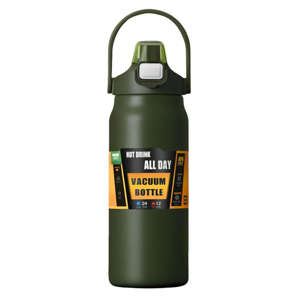 1200ml Insulated Bottle Stainless Steel Thermal Water Cup BPA Free Portable Coffee Mug Wide Mouth Opening for Sports
