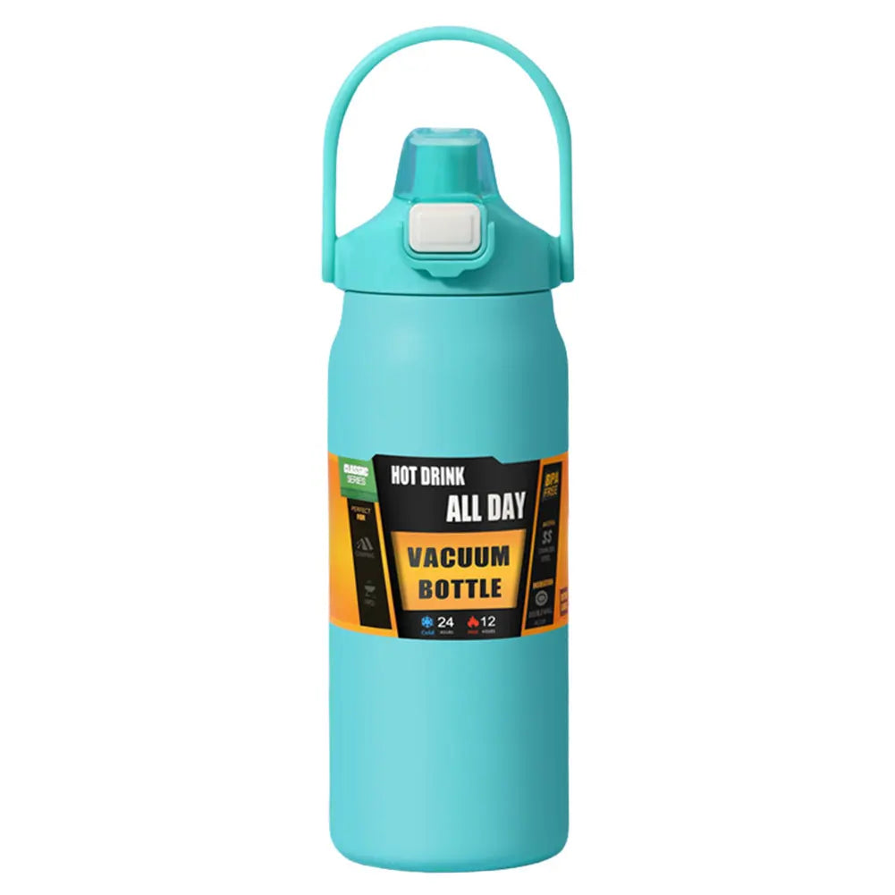 1200ml Insulated Bottle Stainless Steel Thermal Water Cup BPA Free Portable Coffee Mug Wide Mouth Opening for Sports