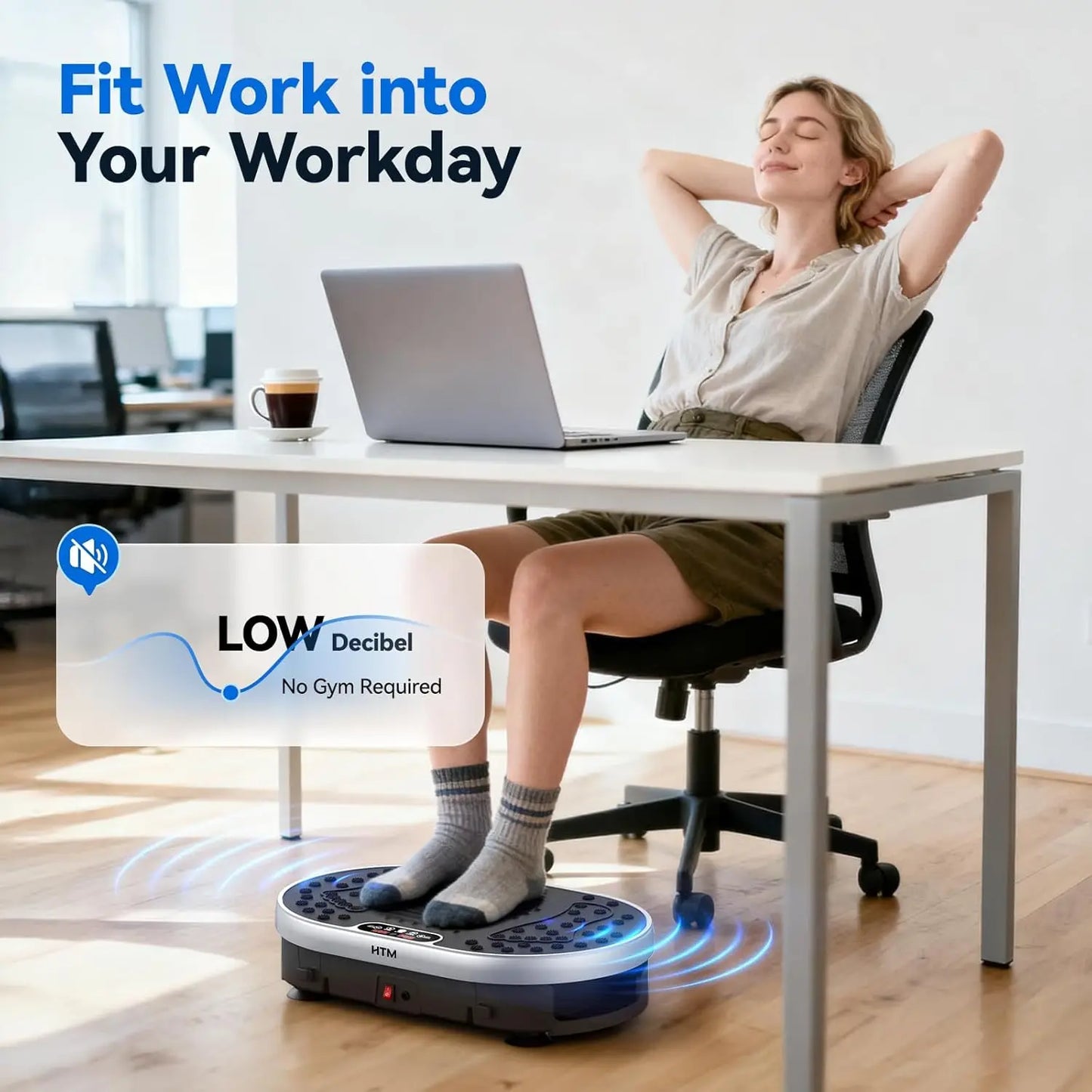 Vibration Plate Exercise Machine 120 Speed Levels 9 Preset Programs Home Fitness Equipment Weight Loss Fat Burning Muscle Toning