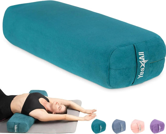Triple-Layer Sponge Yoga Bolster Pillow for Restorative Yoga, Meditation & Poses Support - Versatile Comfort