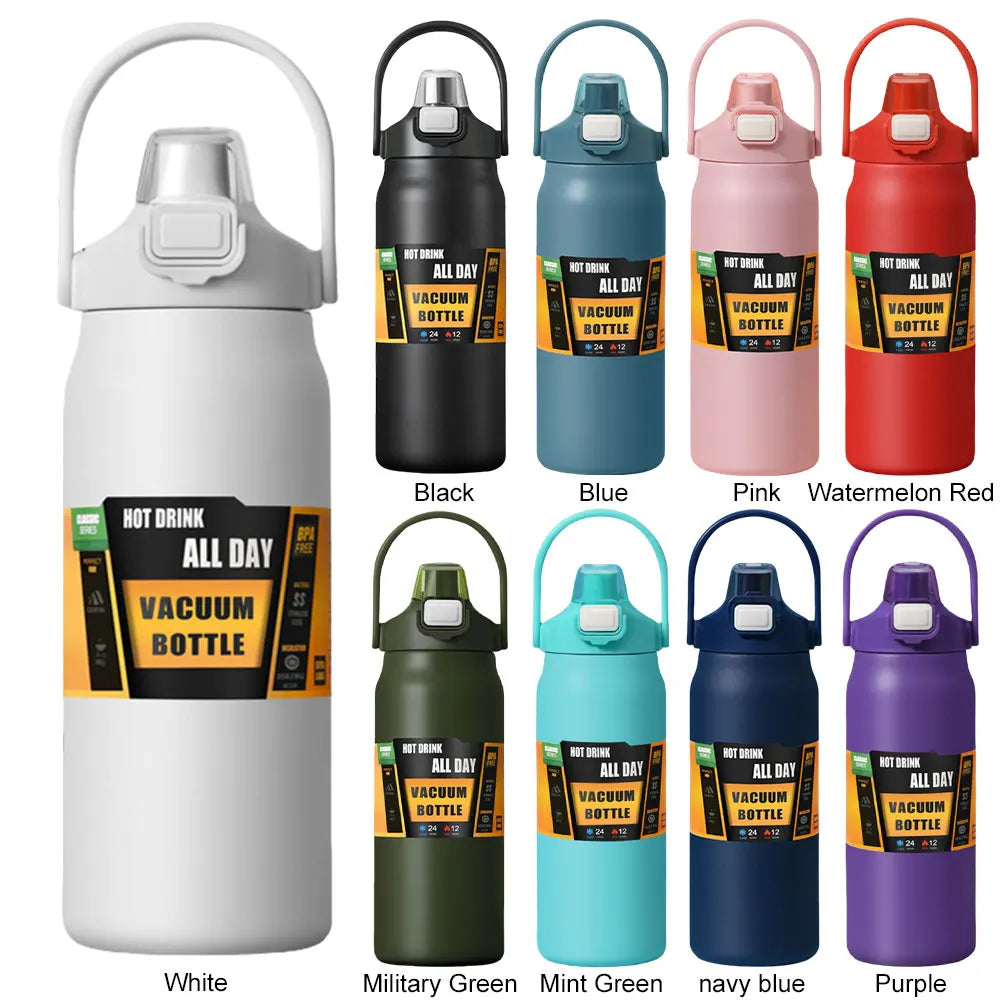 1200ml Insulated Bottle Stainless Steel Thermal Water Cup BPA Free Portable Coffee Mug Wide Mouth Opening for Sports