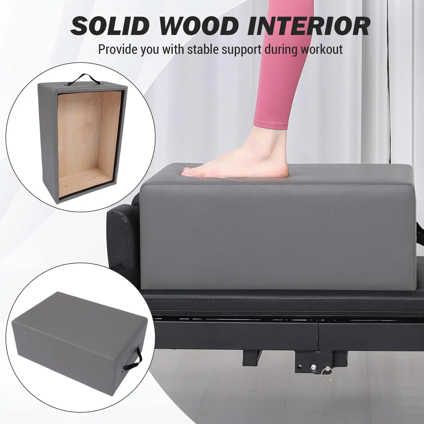 Portable Pilates Reformer Sitting Box,Pilates Sit Boxs for Home Workout, Pilates Exercise Accessories for Pilates Refomer/Board