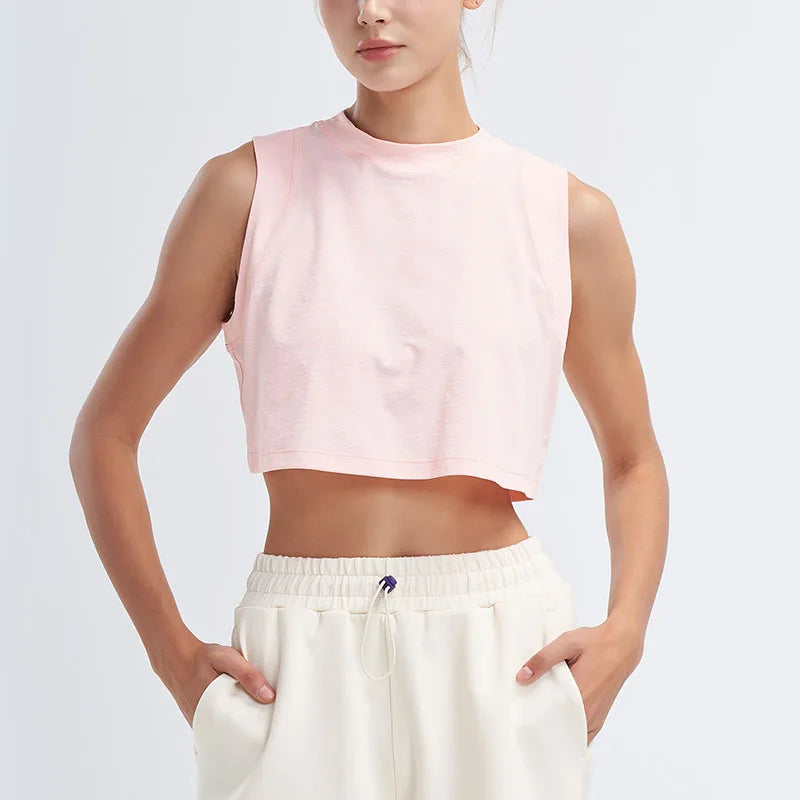 Sports Shirt Vest Loose Seamless Breathable Quick Drying Top Gym Running Fitness Yoga Clothing For Women