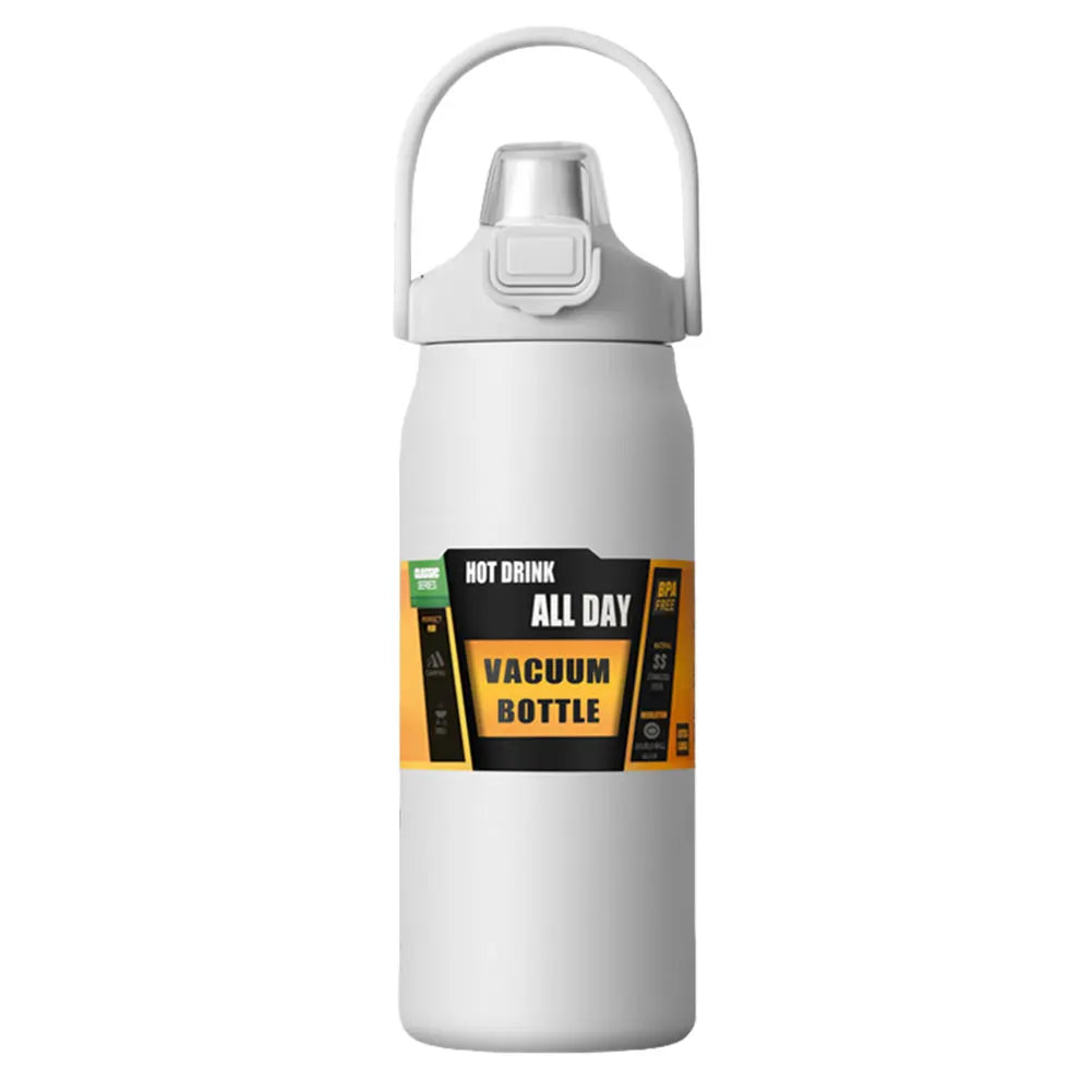 1200ml Insulated Bottle Stainless Steel Thermal Water Cup BPA Free Portable Coffee Mug Wide Mouth Opening for Sports