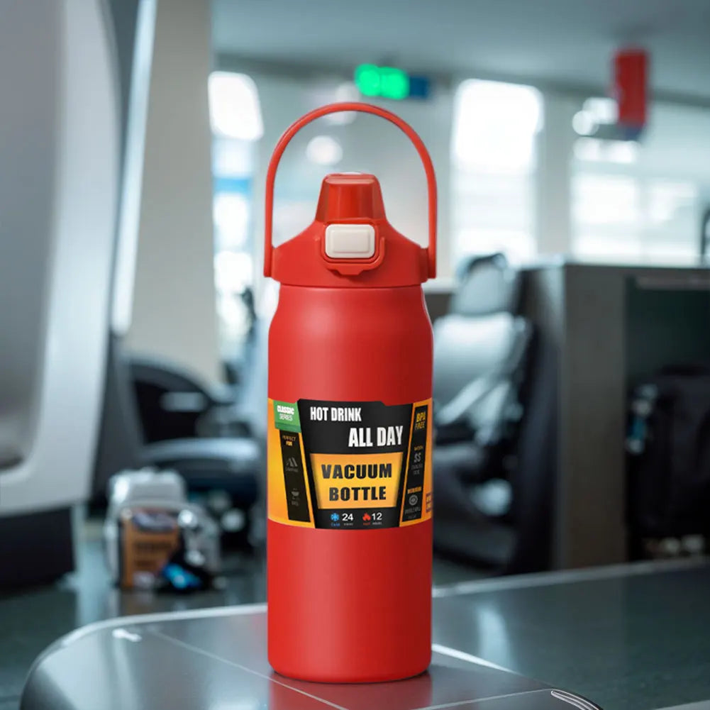 1200ml Insulated Bottle Stainless Steel Thermal Water Cup BPA Free Portable Coffee Mug Wide Mouth Opening for Sports