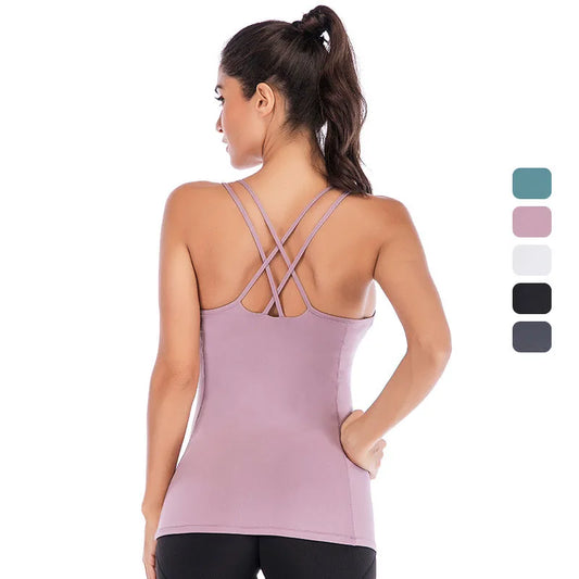 Yoga Vest Women Gym Sports Crop Top Workout Breathable Tank Top Female Padded Sports Bra Running Underwear Fitness Yoga Shirts